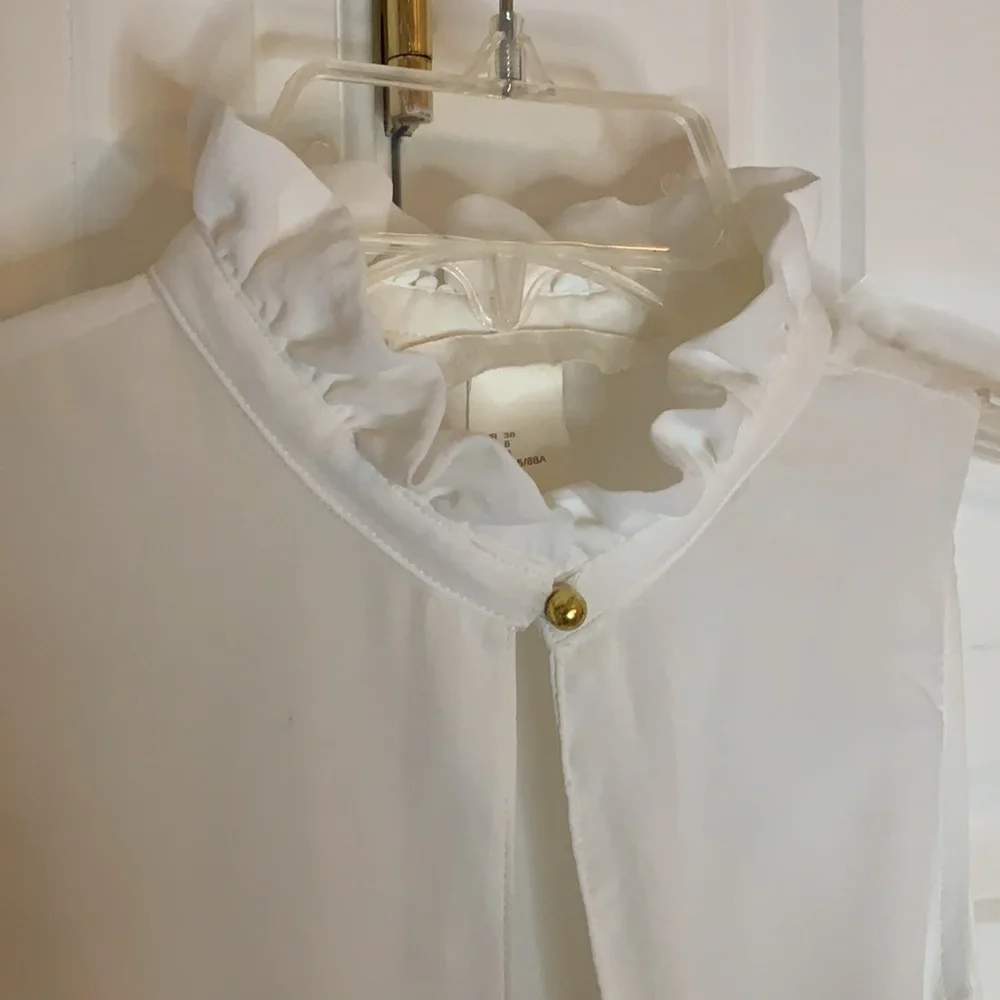 H&M White Ruffle Blouse - Picture 2 of 5